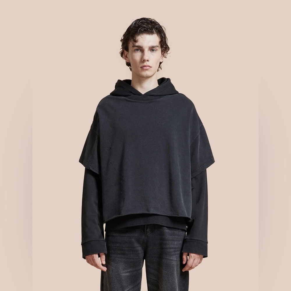 Brand New Double Layer Hoodie by FOUND (Black)
